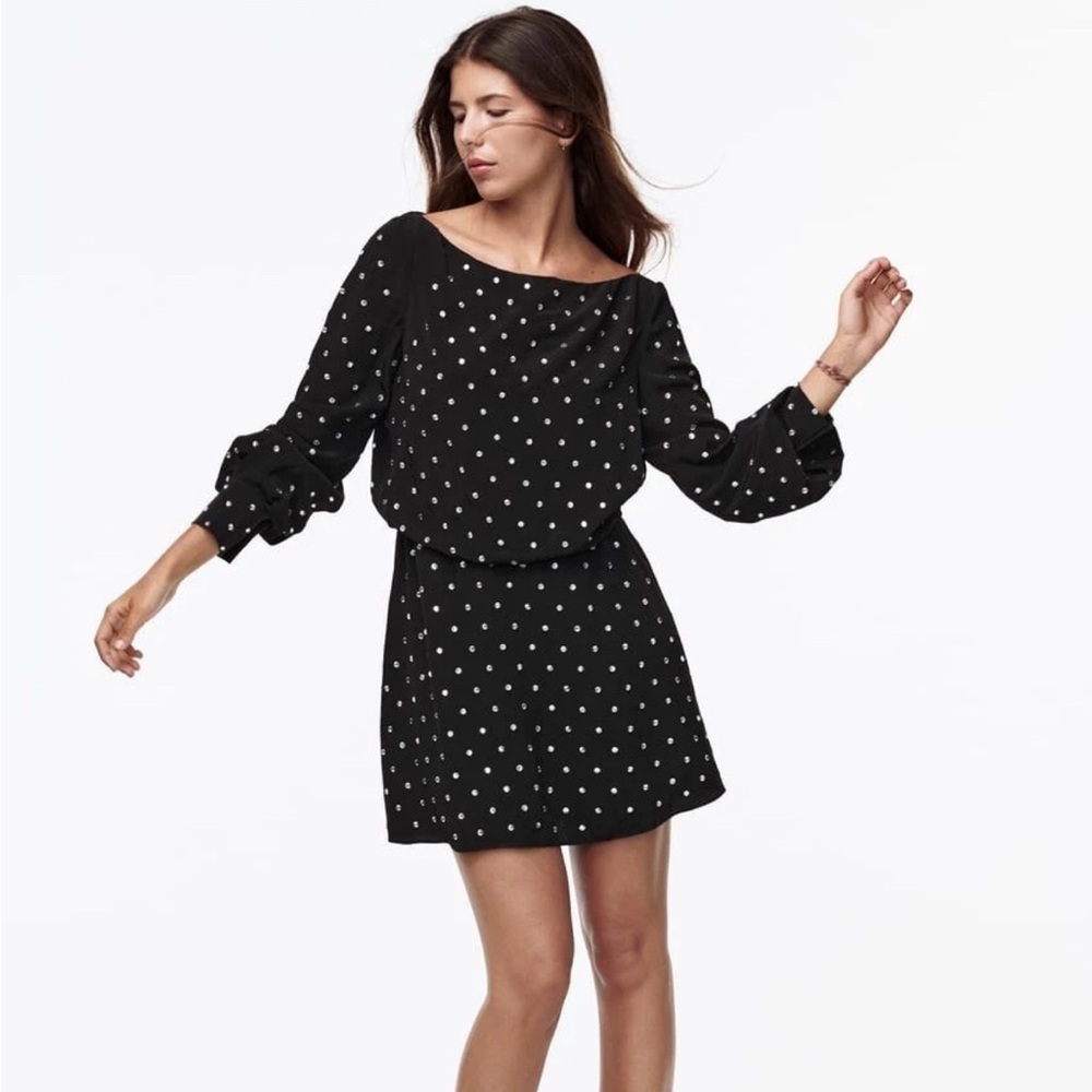 Black Rhinestone Zara Mini Dress NWT